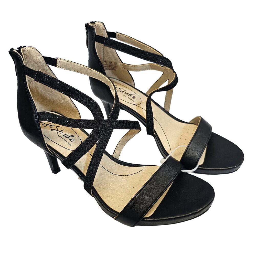 New LifeStride Masquerade Heeled Sandal Size 6.5 -Black